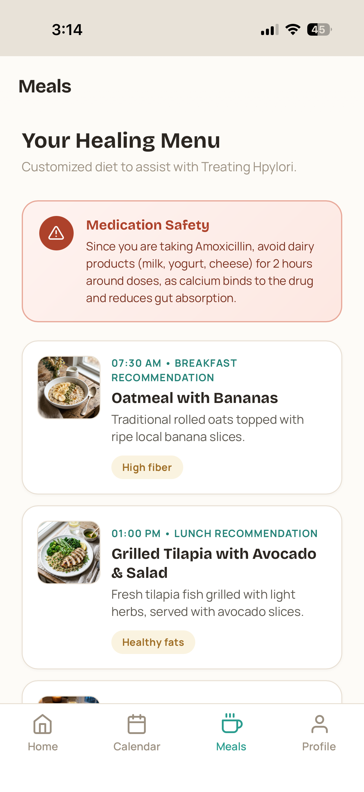 Mahealio Healing Meals screen